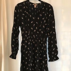H&M NEW Black White Patterned A Line Dress NWOT